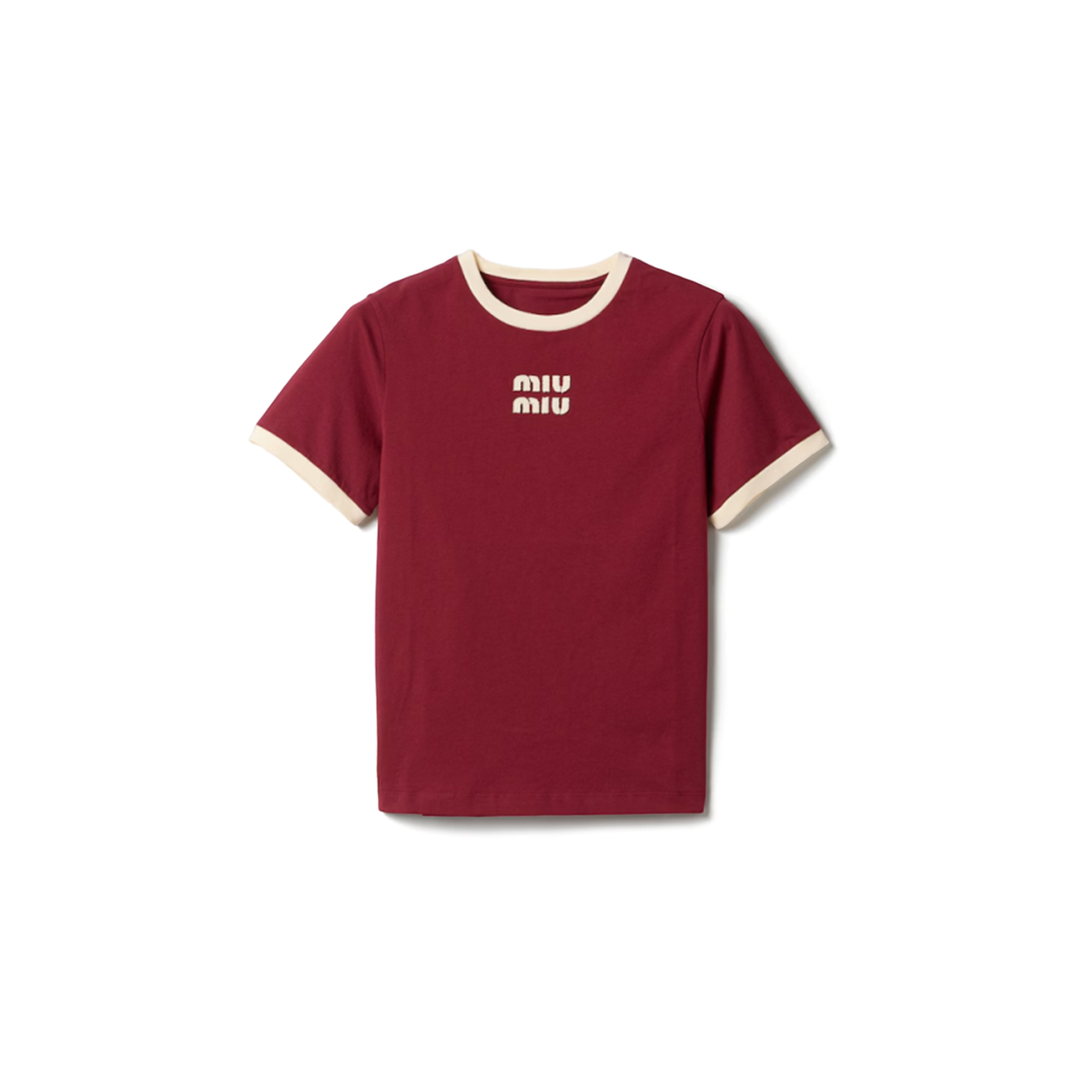 MIU MIU COTTON JERSEY T-SHIRT MJNA17